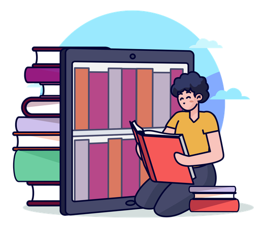 Bibliothèque en ligne  Illustration