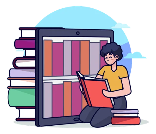 Bibliothèque en ligne  Illustration