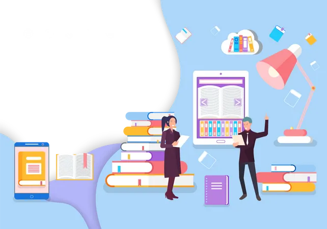 Bibliothèque en ligne  Illustration