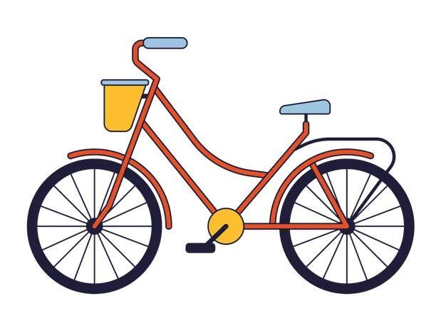 Bicicleta con cesta  Ilustración