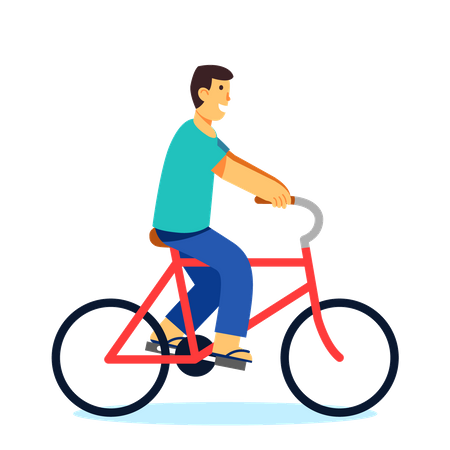 Menino andando de bicicleta  Ilustração