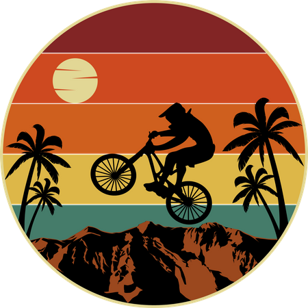 Passeio de rock mountain bike  Ilustração