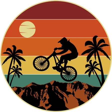 Passeio de rock mountain bike  Ilustração