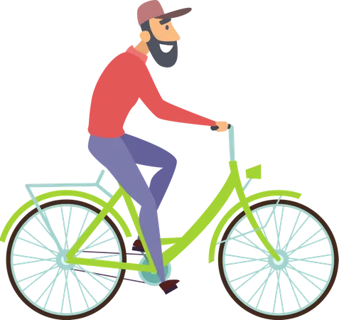 Homem andando de bicicleta  Ilustração