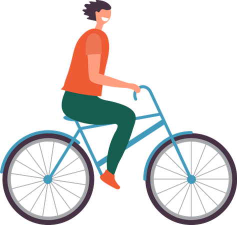 Homem andando de bicicleta  Ilustração