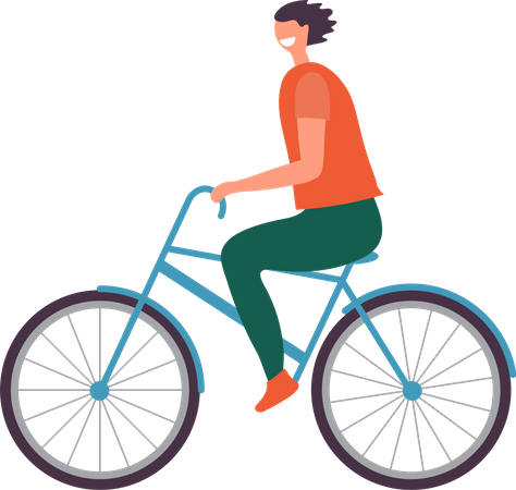 Homem andando de bicicleta  Ilustração