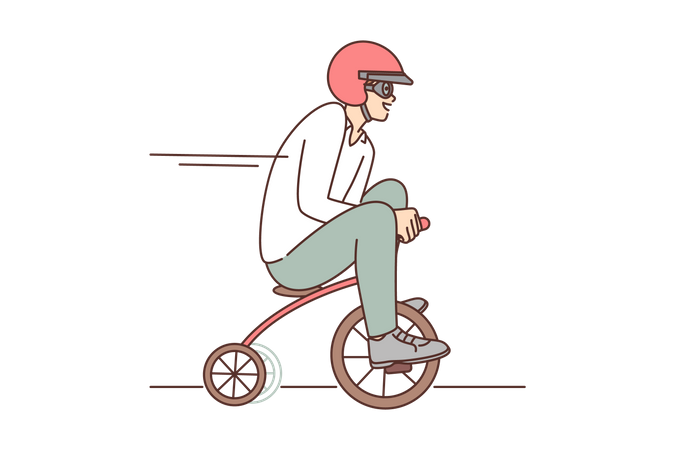 Homem andando de bicicleta  Ilustração