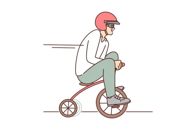 Homem andando de bicicleta  Ilustração