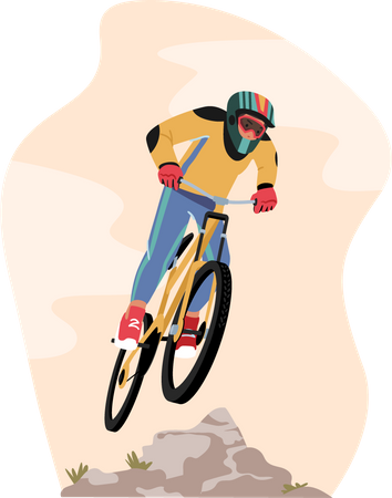 Esporte ativo de bicicleta  Ilustração