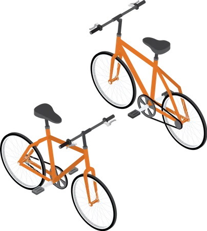Transporte ecológico en bicicleta  Ilustración