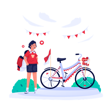 Bicycle decorated carnival  Illustration