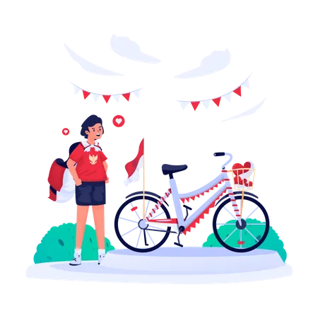 Bicycle decorated carnival  Illustration