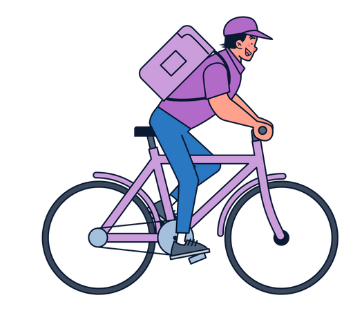 Bicycle delivery Illustration