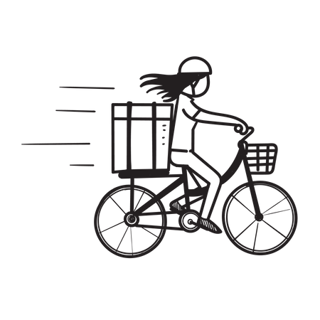 Bicycle delivery service  Illustration