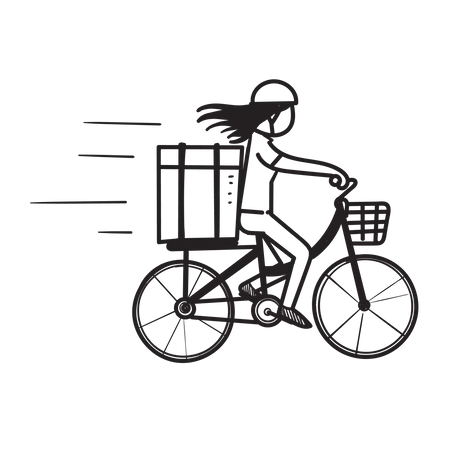 Bicycle delivery service  Illustration