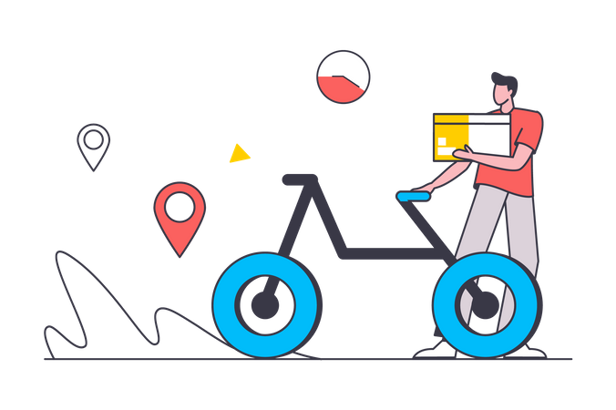 Bicycle delivery service  Illustration