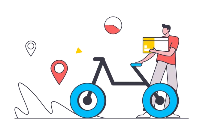 Bicycle delivery service  Illustration