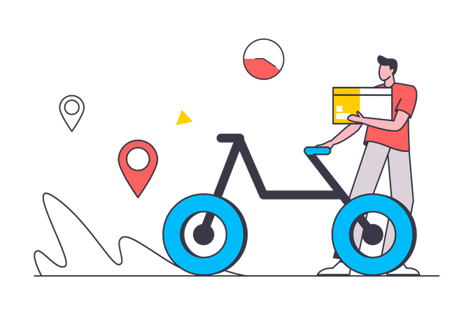 Bicycle delivery service  Illustration