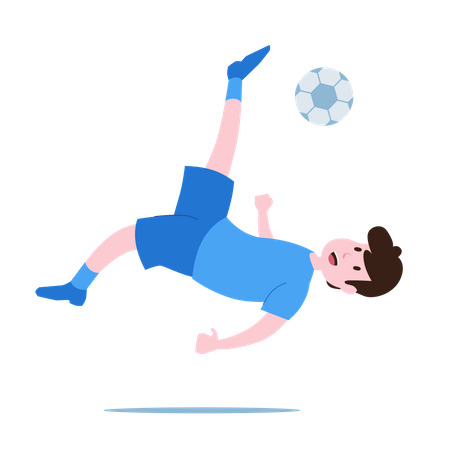 Bicycle Kick by football player Illustration