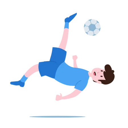 Bicycle Kick by football player  Illustration
