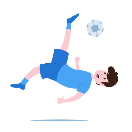 Bicycle Kick by football player  Illustration