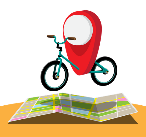 Bicycle location  Illustration