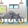 bike repair garage illustration