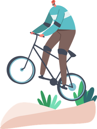 Bicycle rider doing extreme stunt  Illustration