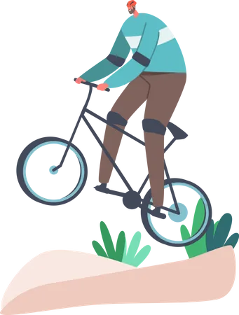 Bicycle rider doing extreme stunt  Illustration