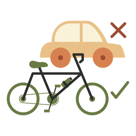 Bicycle to reduce pollution  Illustration