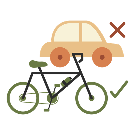 Bicycle to reduce pollution  Illustration