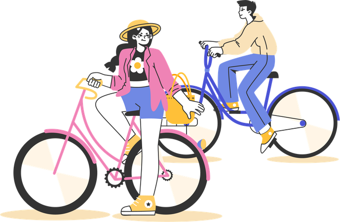 Bicycle trip  Illustration