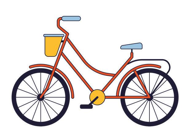 Bicycle with basket  Illustration