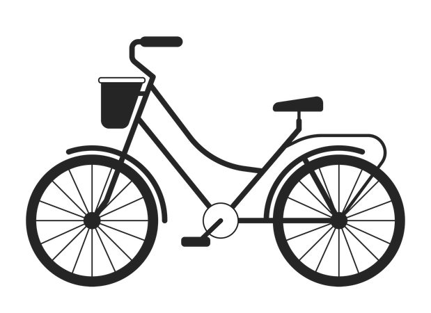 Bicycle with basket  Illustration