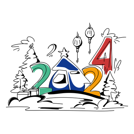 Dando la bienvenida al 2024  Ilustración