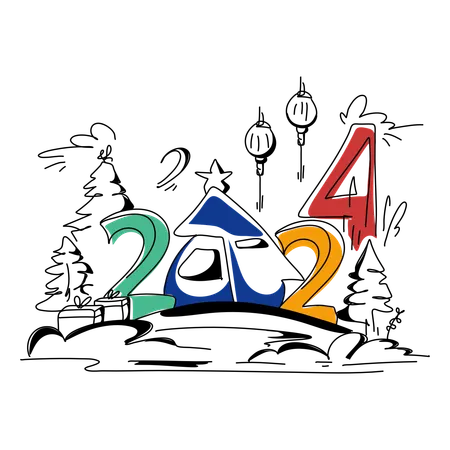 Dando la bienvenida al 2024  Ilustración