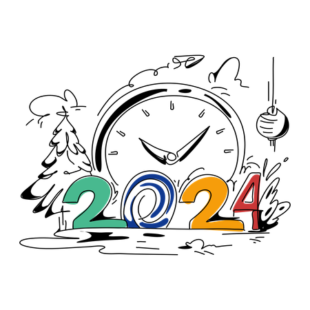 Dando la bienvenida al 2024  Ilustración