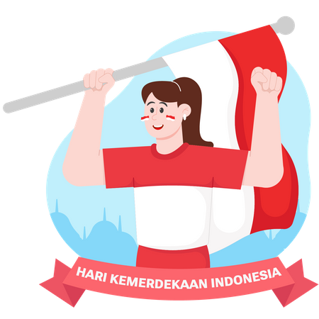 Bienvenida al día de la independencia de indonesia  Ilustración