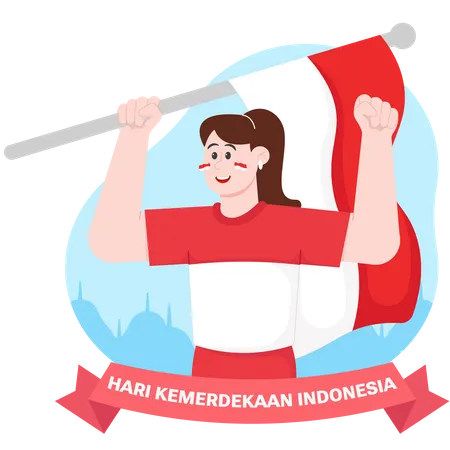 Bienvenida al día de la independencia de indonesia  Ilustración