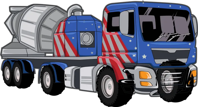 Big Construction Truck Vector Illustration Illustration