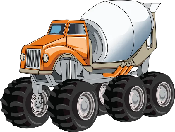 Big Construction Truck Vector Illustration Illustration