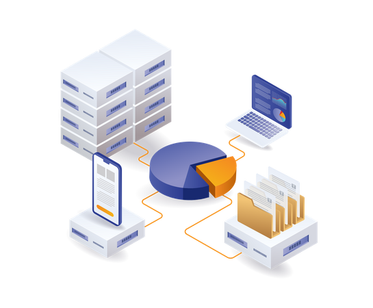 Big data analysis of hosting servers  Illustration