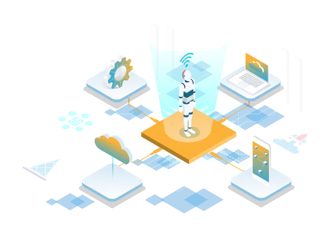 Big data and artificial intelligence Illustration