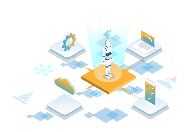 Big data and artificial intelligence  Illustration