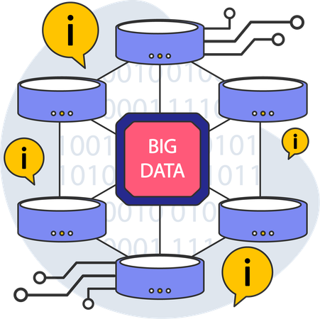 Big data and server network  Illustration