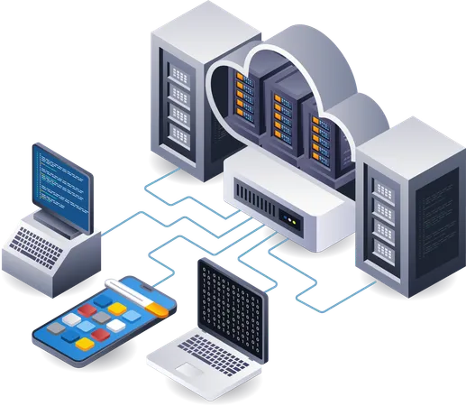 Big data center cloud server technology  Illustration