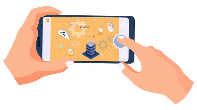 Big data processing energy station  Illustration