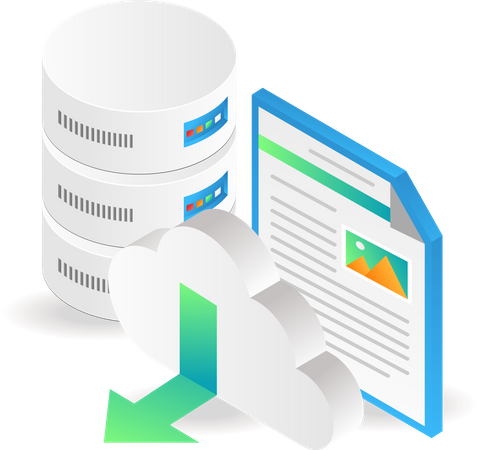 Big data storage cloud server  Illustration