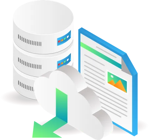 Big data storage cloud server  Illustration