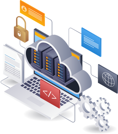 Big data technology cloud server technology  Illustration